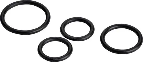 Schwarze O-Ringe in verschiedenen Größen, geeignet für Dichtungen und Verbindungen. Ideal Standard bietet eine Auswahl an vielseitigen O-Ringen für unterschiedliche Anwendungen.